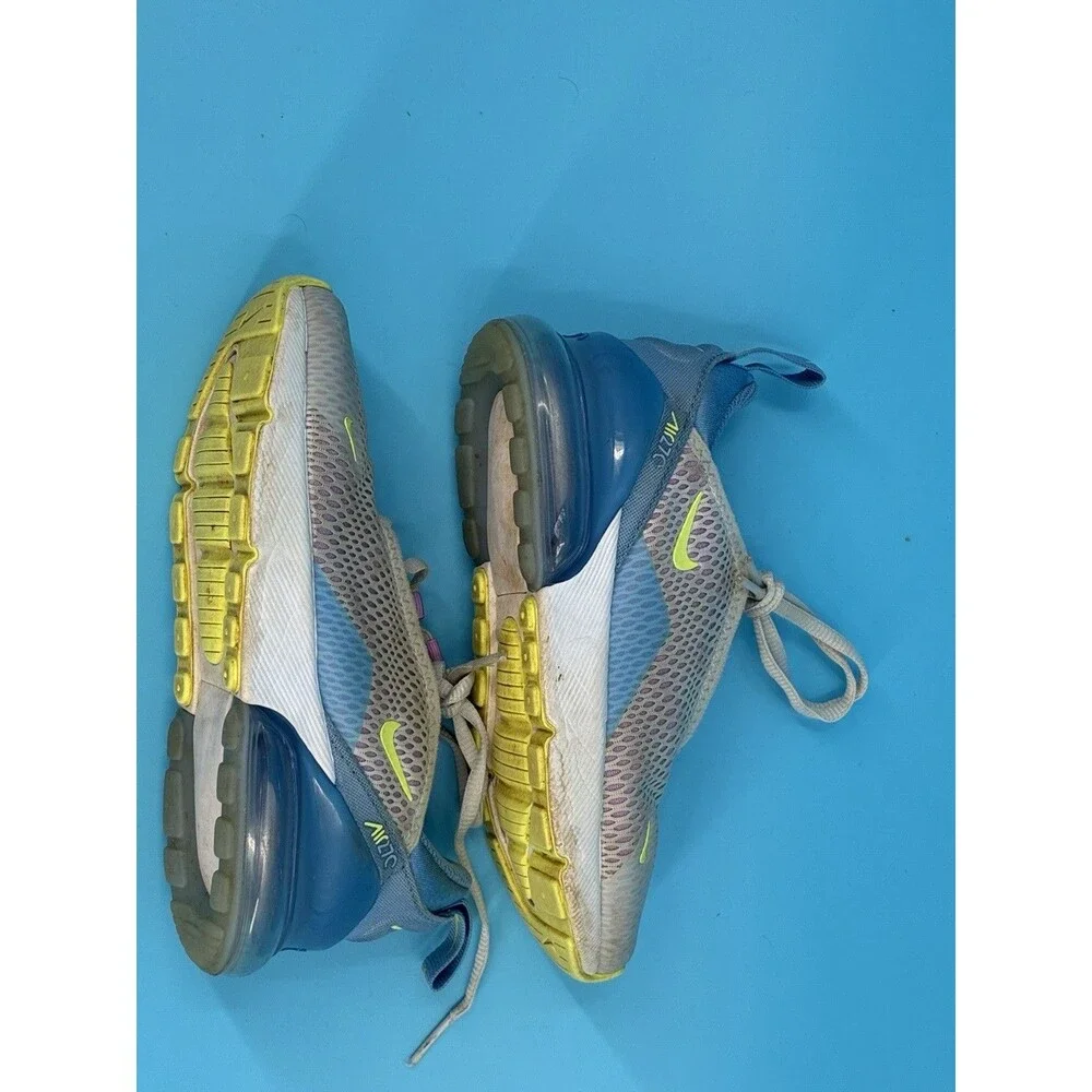 Nike Air Max 270 Sneakers White Blue Purple Volt Youth Size 12.5C IB4404-043